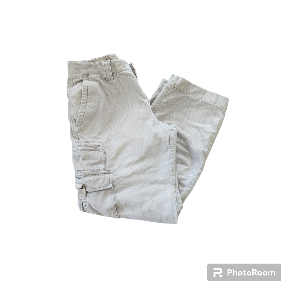 Eddie Bauer Flannel Lined Khaki Cargo Pants